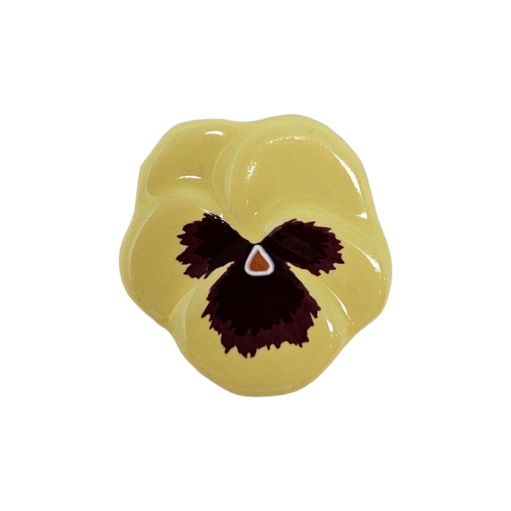 Vintage Avon Pansy Flower Pin Brooch Yellow Flower 80's